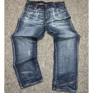 Dickies Men's Blue Medium Wash Straight Denim Cotton Jeans Regular Fit 5-Pocket